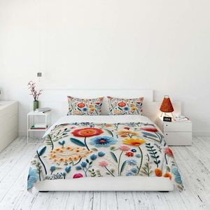 Lenjerie de pat dubla (DE), 3 piese, L'essentiel Maison, FLW_DVT25-3, Multicolor imagine