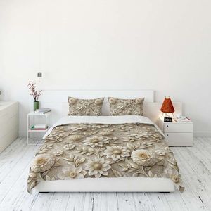 Lenjerie de pat dubla Super King (FR), 3 piese, L'essentiel Maison, FLW_DVT25-1, Multicolor imagine