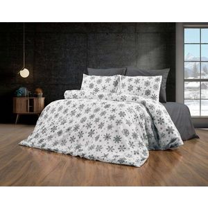 Lenjerie de pat dubla Super King (FR), 3 piese, L'essentiel Maison, Chr-Coverset-3, Alb/Gri imagine