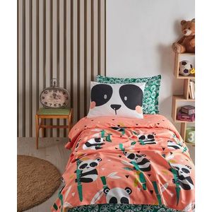 Cuvertura pique Single (FR), L'essentiel Maison, Panida, Bumbac, Roz / Verde / Negru / Alb imagine