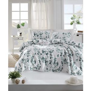 Cuvertura pique Single (FR), L'essentiel Maison, Sabine, Bumbac, Verde / Alb / Negru imagine