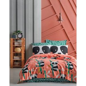 Cuvertura pique dubla King (EU) (FR), L'essentiel Maison, Panida, Bumbac, Roz / Verde / Negru / Alb imagine