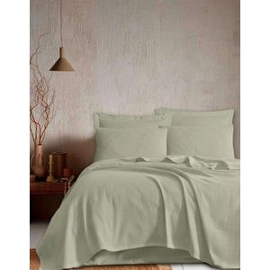 Cuvertura pique dubla King (EU) (FR), L'essentiel Maison, Tonne, Verde deschis imagine