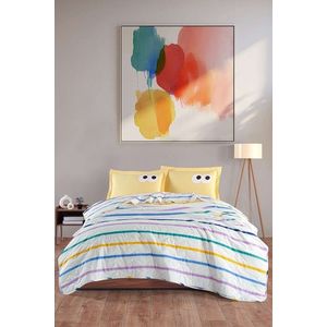 Set cuvertura matlasata dubla King (FR), 3 piese, L'essentiel Maison, Funny, Galben imagine