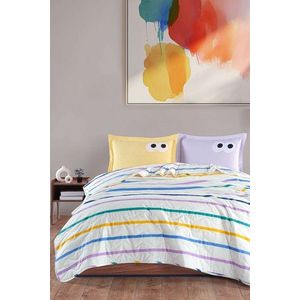 Set cuvertura matlasata dubla King (FR), 3 piese, L'essentiel Maison, Funny, Galben / Liliac imagine