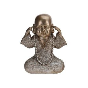 Decoratiune Buddha, Hear No Evil, 19x11x23.5 cm, poliston, auriu imagine