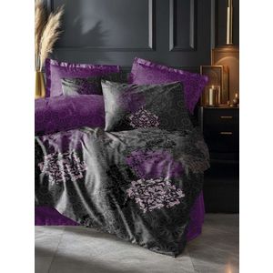 Lenjerie de pat pentru o persoana Single XXL (DE), L'essentiel Maison, Leylazar, Bumbac Satinat, Mov pruna imagine