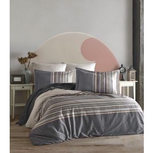 Lenjerie de pat pentru o persoana (FR), L'essentiel Maison, Ash, Gri / Alb / Maro / Bej imagine