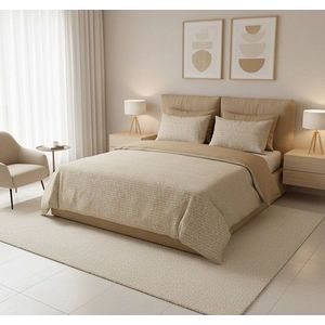 Lenjerie de pat pentru o persoana Single XXL (DE), L'essentiel Maison, Nedra Kombin, Gri / Muștar / Alb imagine