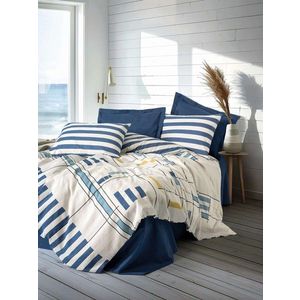 Lenjerie de pat pentru o persoana Single XXL (DE), L'essentiel Maison, Lunox, Albastru inchis imagine