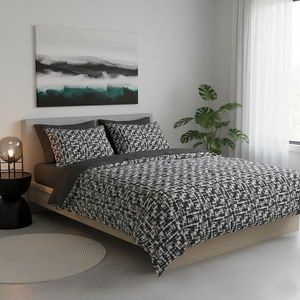 Lenjerie de pat pentru o persoana (FR), L'essentiel Maison, Hilaris Kombin, Antracit imagine