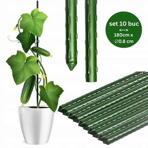 Set 10 araci Otel + PVC 0.8 x 180 cm, Suport pentru legume, rosii, castraveti, sera, solar, gradina imagine