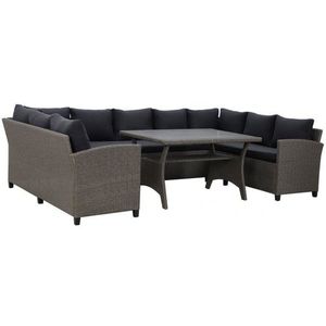 Coltar 4 piese cu spatiu depozitare BAXTER gri cu negru imagine