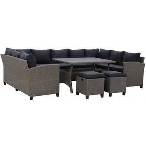 Coltar 6 piese cu spatiu depozitare BAXTER gri cu negru imagine