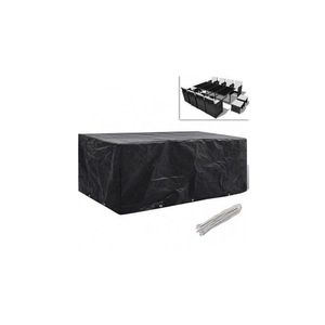 Husă mobilier de grădină set 8 persoane poliratan 10 ocheți 229x113cm imagine
