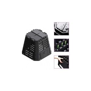 Compostor de gradina, negru, 93, 3x93, 3x80 cm 480 L imagine