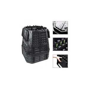 Compostor de gradina, negru, 93, 3x93, 3x113 cm, 740 l imagine