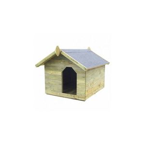 Cușcă câine grădină, acoperiș detașabil, lemn pin tratat imagine