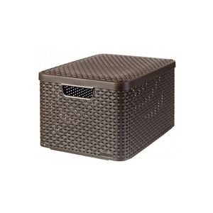 Cutie de depozitare cu capac, Curver, plastic, 30 L, maro imagine