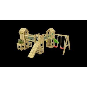 Complex de joaca din lemn Fungoo® Optimizer cu trei turnuri, poduri si leagane 08510PK imagine