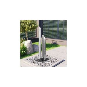 Fântână de grădină, argintiu, 48x34x123 cm, oțel inoxidabil imagine