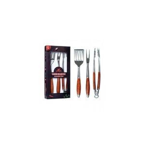 Set 3 ustensile premium din otel inoxidabil cu maner de lemn Grillart GA-1023 imagine