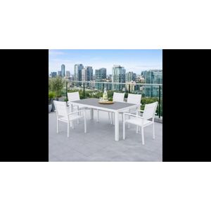 Set 4 scaune si masa ENCORE DRESDEN alb cu gri imagine