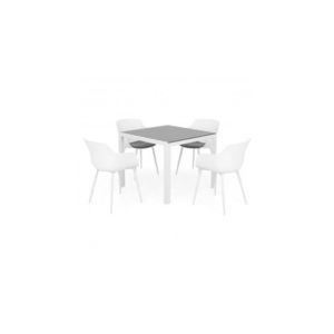 Set 4 scaune si masa ENCORE PACO alb cu gri imagine