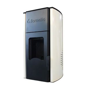 Termosemineu centrala pe peleti Fornello Royal 30 kw, complet echipat cu pompa de circulatie, vas expansiune , supapa de siguranta, buncar de peleti 30 kg, automatizare, culoare crem, pana la 200 mp imagine