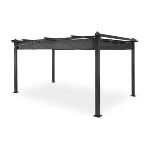 Blumfeldt Pantheon, pergola, pavilion de grădină, 3 x 4 m, aluminiu, poliester, gri imagine