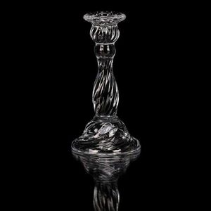 Sfeșnic de sticlă 16 cm pentru lumânare conică, transparent imagine