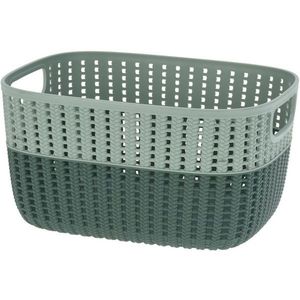 Coș de plastic Duo, verde, 28, 6 x 21, 8 x 15, 1 cm, verde imagine