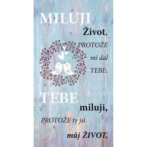 Tablou decorativ Bohemia Gifts Iubesc viața , 20x 40 cm imagine