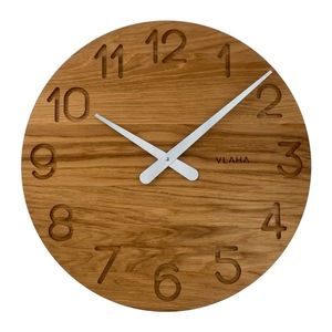 Ceas de perete Vlaha VCT1131 din stejar diam. 45 cm, argintiu imagine