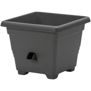 Ghiveci cu auto-irigare Plastia Bergamot gri, 30 x 30 cm, antracit, 30 x 30 cm imagine