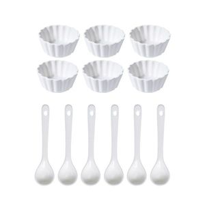 Set de boluri de servit cu lingurițe EH Vlnovkarotunde, 12 buc. imagine