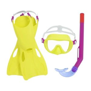 Set snorkeling Bestway Lil Flapper - labe, ochelari, snorkel, galben-roz imagine
