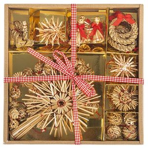 Decorațiuni din paie pentru pomul de Crăciun, 27 buc. imagine