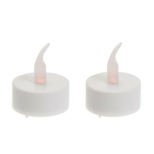 Lumânări LED intermitente tip pastilă, 3, 8 cm, setde 2 bucăți, cu baterii, temporizator imagine