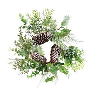 Coroană de Crăciun decorată cu brumă, 30 cm imagine