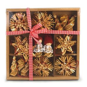 Set decorațiuni din paie Folclor, 38 buc. imagine