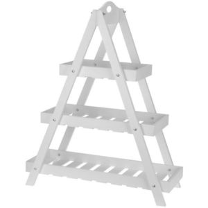 Suport din lemn pentru flori 3 nivele, alb imagine