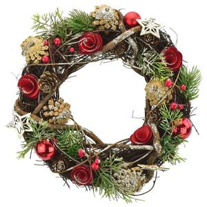 Coroniță de Crăciun din ratan Rosso, 30 cm, imagine