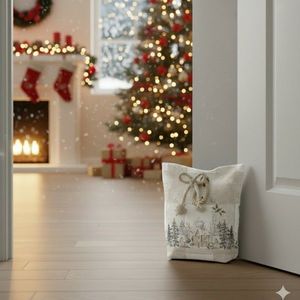 Stopper de ușă de Crăciun Nostalgie de iarnă, 22 x 23 cm imagine