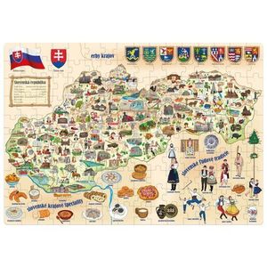 Puzzle Harta Slovaciei Popular , 160 piese imagine
