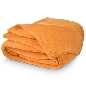 Pătură micro-pluș muștar, 150 x 200 cm, portocaliu imagine