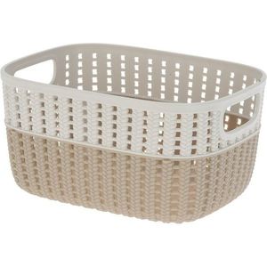 Coș de plastic Duo, crem, 23, 5 x 17, 5 x 11, 5 cm, crem deschis imagine