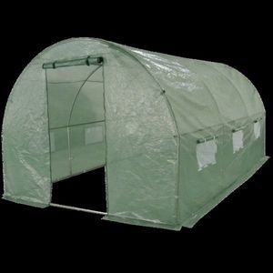 Seră de grădină din folie 400 x 250 x 200 cm, prelată verde, verde, 400 x 250 x 200 cm imagine