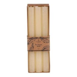 Set de lumânări conice, bej, 6 bucăți, parafină imagine