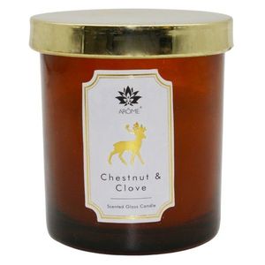 Lumânare în sticlă colorată cu capac Arome, Chestnut , & Clove, 125 g imagine